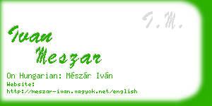 ivan meszar business card